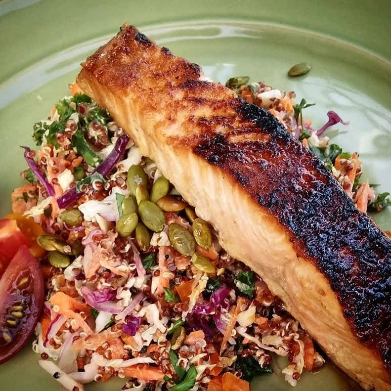 Salmon fillet with quinoa salad